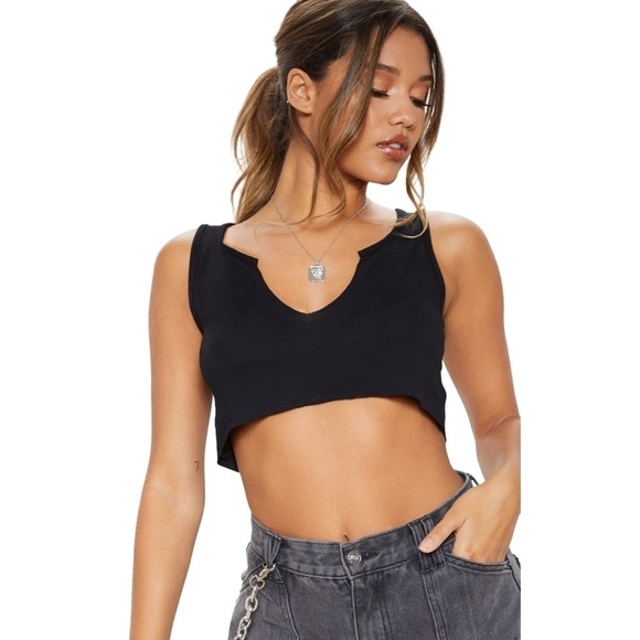 Pretty Little Thing 2X Crop Tops Made in the UK Jersey Knit Sexy Lightweight - Picture 3 of 13